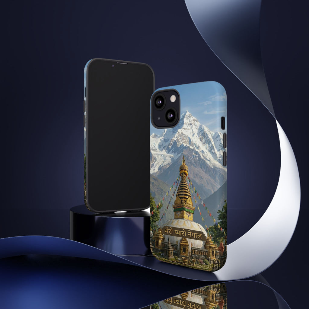 Phone Case - Himalayan Mountain & Stupa Tough Case (Durable Protective Phone Cover)