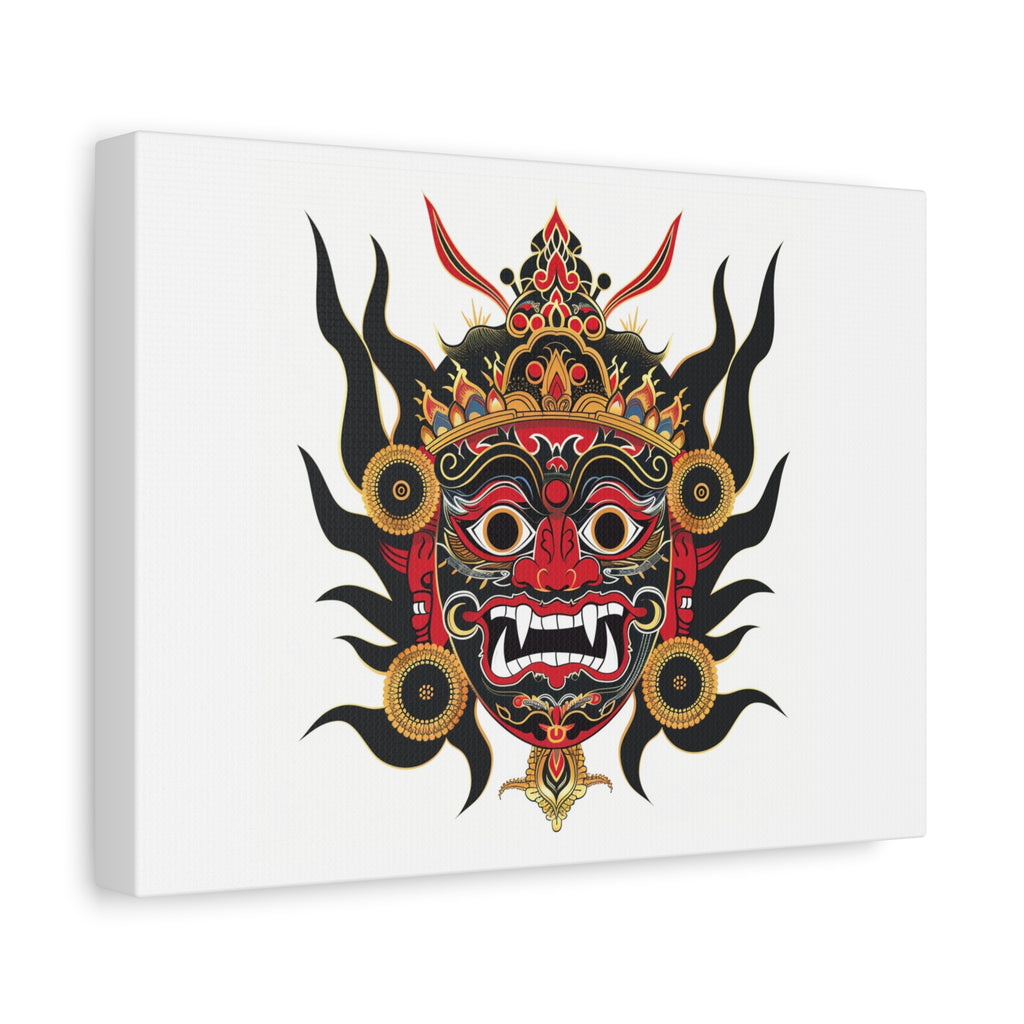 Majestic Bhairab Mask – Traditional Nepalese Guardian Art Matte Stretched Canvas Print — 1.25"