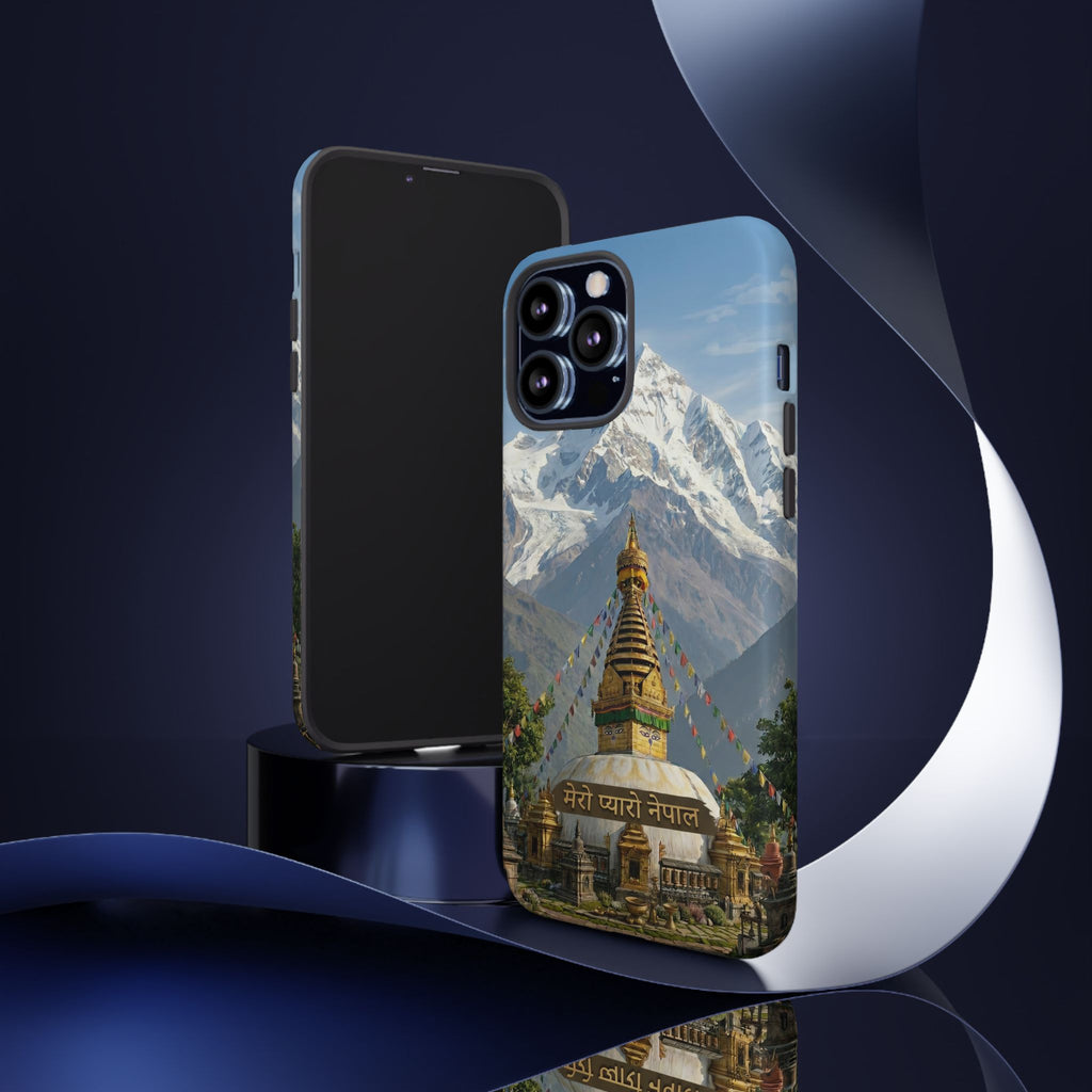 Phone Case - Himalayan Mountain & Stupa Tough Case (Durable Protective Phone Cover)