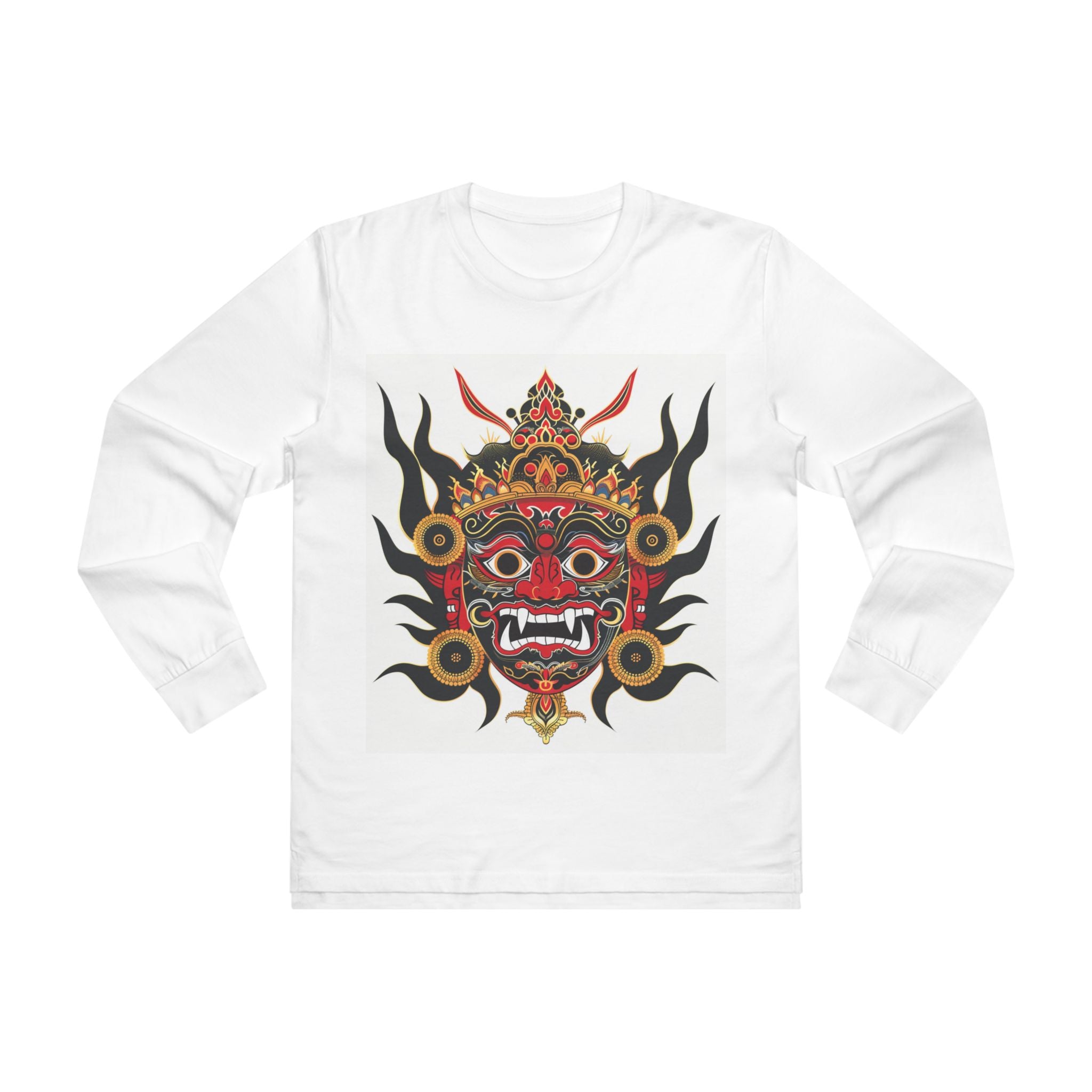 Lakhey Heritage Long Sleeve Tee – Nepal Cultural Lakhey Design (Premium Edition) Long Sleeve Tee — Mythic Red Demon Graphic