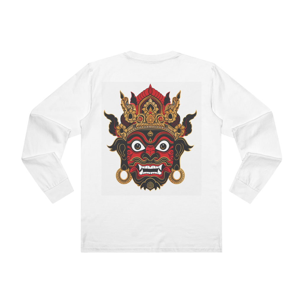 Lakhey Heritage Long Sleeve Tee – Nepal Cultural Lakhey Design (Premium Edition) Long Sleeve Tee — Mythic Red Demon Graphic