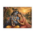 Radha Krishna Romantic Canvas Wall Art — Divine Hindu Mythology Print