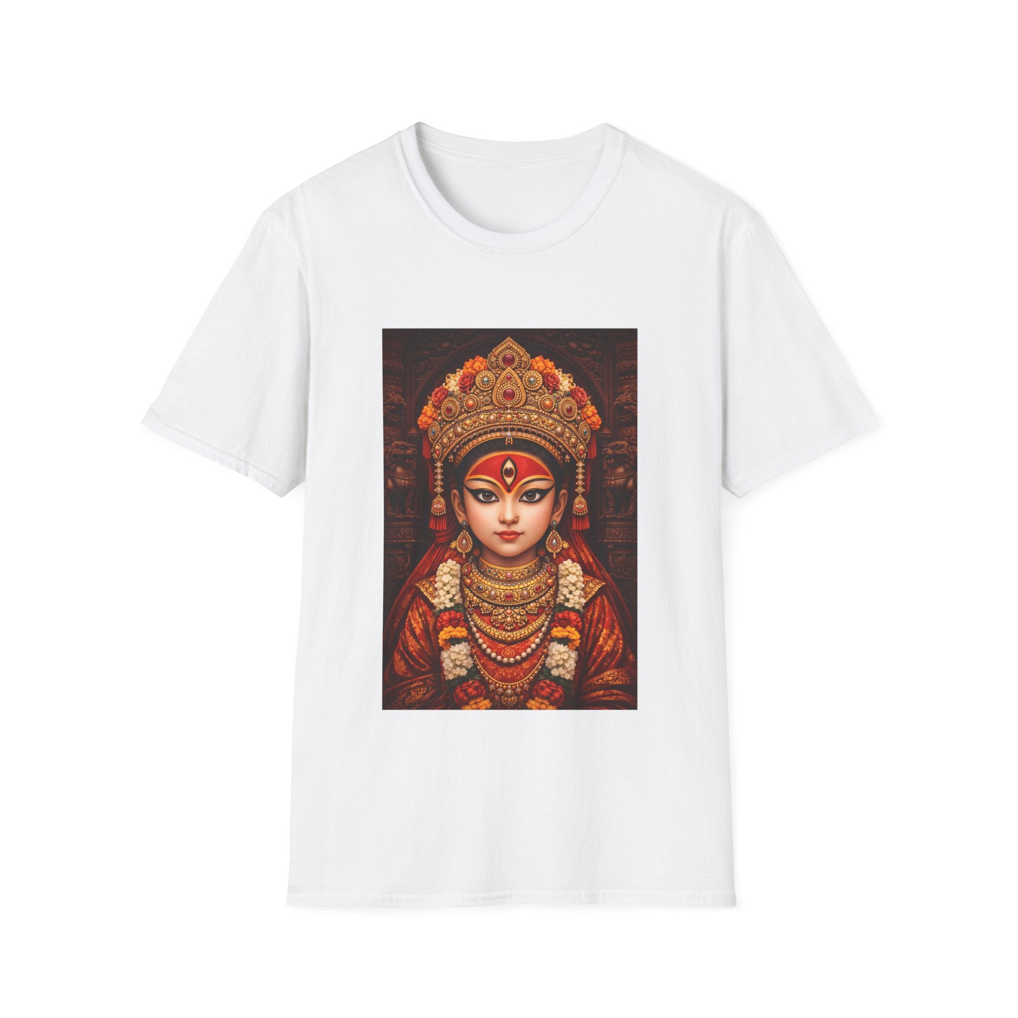 Goddess Durga Portrait T-Shirt — Hindu Divine Art Tee for Puja & Festivals