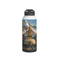 मेरो प्यारो नेपाल Stainless Water Bottle — Himalayan Prayer Flags & Mountain Travel Flask
