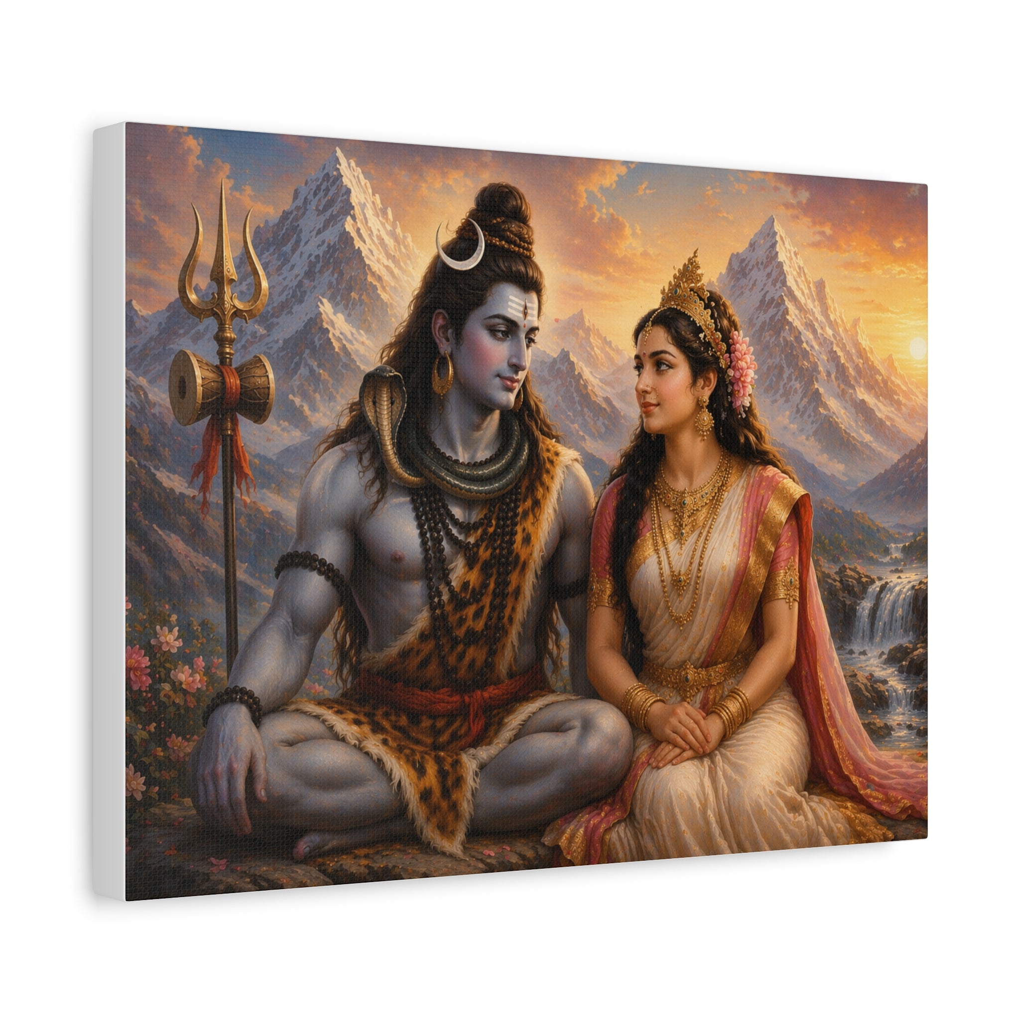 Shiva and Parvati Matte Stretched Canvas