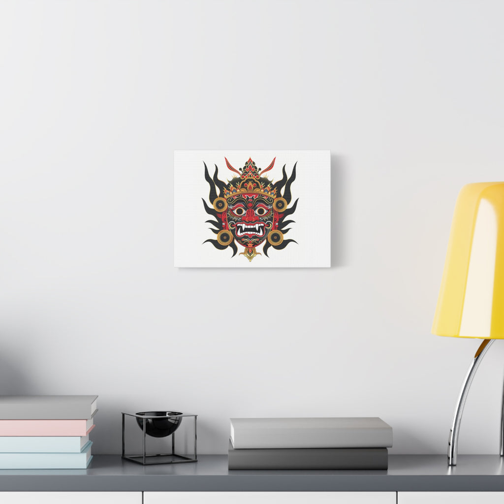 Majestic Bhairab Mask – Traditional Nepalese Guardian Art Matte Stretched Canvas Print — 1.25"