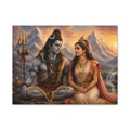 Shiva and Parvati Matte Stretched Canvas