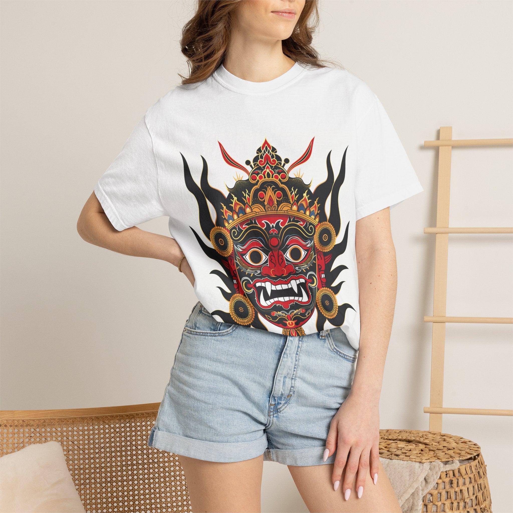 Lakhey Heritage T-Shirt – Nepal Cultural Mask Design (Premium Edition)