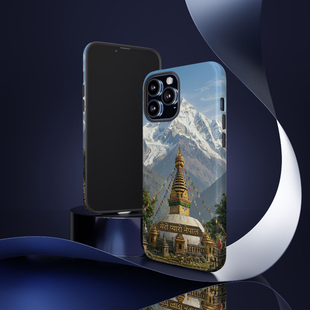 Phone Case - Himalayan Mountain & Stupa Tough Case (Durable Protective Phone Cover)
